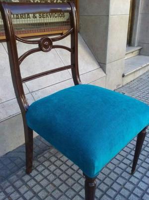 elegantes sillas con tapizado nuevo