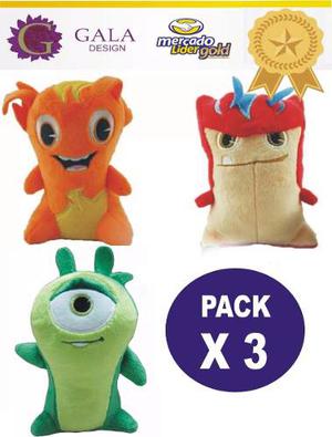 Babosas Bajoterra Slugterra Peluches Pack X 3 De 20 Cm