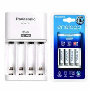 Cargador De Pilas Aa Y Aaa Panasonic + 4 Pilas Eneloop Aa