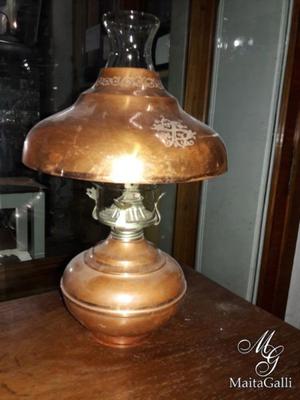 Hermosa Lámpara A Kerosene De Cobre Antigua. Cód.: #
