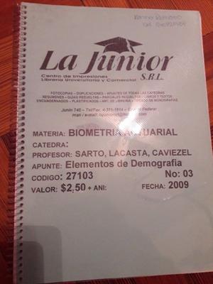 Biometría actuarial - Elementos de demografía