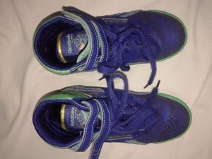 Zapatilla bota reebok 28 Azul-zuela verde importada Como