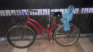 bicicleta rodado 26 de mujer con silla de bebe-rojo/marron