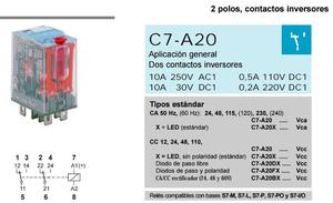 2 RELE RELECO C7-A20 AC230V CON ZOCALOS
