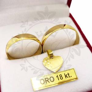 Alianzas Oro 18k Compromiso 4 Grs Par Con Medalla De Regalo