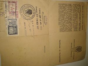 Certificado De Nacionalidad Del Consulado De Espana Antiguo