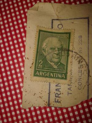 Estampilla Argentina D. F.Sarmiento 2 Pesos