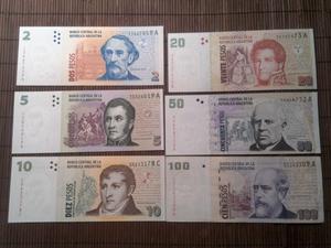 Lote Completo Billetes Pesos Convertibles Argentinos Segunda