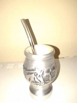 MATE aluminio trabajado,BOMBILLA nuevo