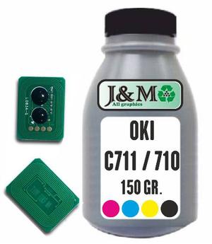 Pote Oki C710 C711 + Chip Recarga Toner Color 11mil Páginas