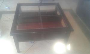 Vendo Mesa Ratona Madera Y Vidrio