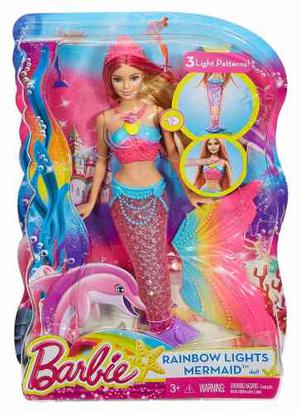 Barbie Sirena Rainbow - Arcoiris Con Luz - Nueva Mattel