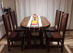 Mesa y sillas de algarrobo