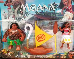 Play Set Moana + Maui 10cm + Barco Ideal Tortas