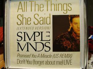 simple minds ‎– all the things she said - vinyl uk press
