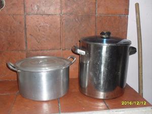 2 ollas una de acero y otra de aluminio