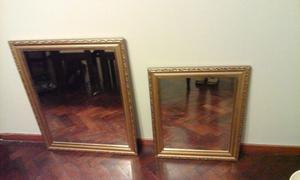 Espejos antiguos con marcos en dorado