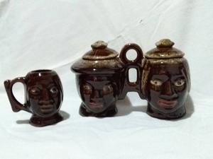 JUEGO DE MATE ANTIGUO, AZUCARERA, ACEITERA Y VINAGRERA, EN