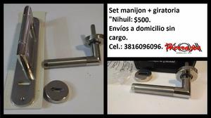 Set: Manijón + giratoria "Nihuil". Aluminio macizo + acero