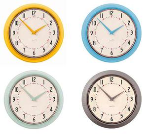 Reloj De Pared Retro Clock Metalico Varios Colores