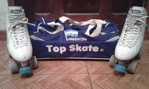 Patines Trevi N*39 con bolso Top skate nuevo (azul)