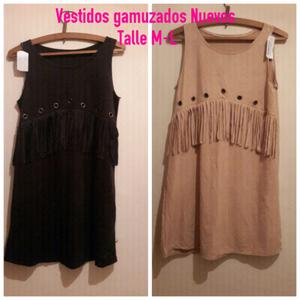 Vestidos gamuzados talle M y L NUEVOS. Liquido