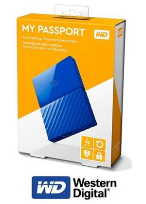 Disco Portatil Wd Western Digital My Passport 4tb Usb Azul