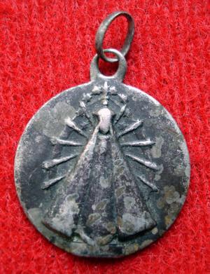 medalla de la virgen en plata colgante de 18 mm