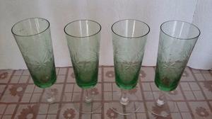 4 copas de cristal