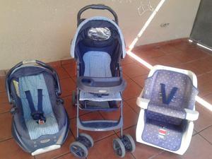 Cochecito, huevito porta bebé y silla para auto