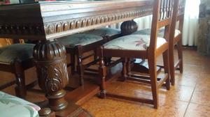 Mesa rectangular con 6 sillas