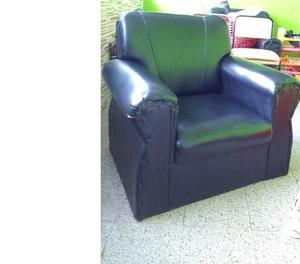 vendo 2 sillones negros - simil cuero