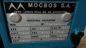 Generador. Alternador Mocbos 7,5kva trifásico
