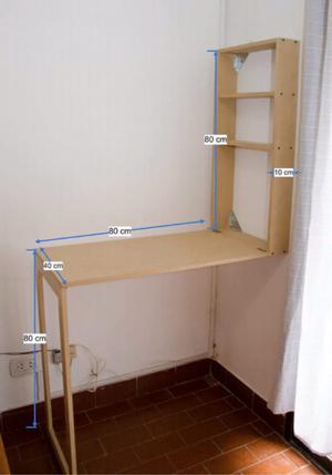 Mueble de pared con mesa plegable