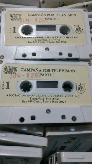 Lote de 2 cassettes Predicas de Ev. Yiye Avila Originales