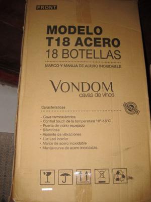 CAVA DE VINOS VONDON 18 Botellas Modelo T18 ACERO