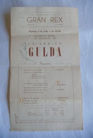 Concierto de Friedrich Gulda - GRAN REX - Programa