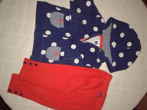 Conjunto 9m Campera Carter´s Lunares +calza Roja