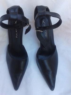 zapato 38 de tango Stiletto 7,5 Con Pulsera Cuero negro