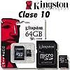 Memoria Micro SD c/adaptador 64 GB CLASE 10 Kingston