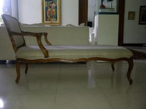 Chaise Long, madera y tela impecable