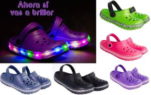 Crocs con luces 5 colores
