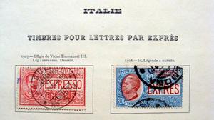 Sellos postales de Italia expreso 