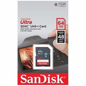 Memoria Sandisk Ultra 64gb Sdxc Clase10 Uhs-l Ux 48mb/s