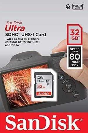Memoria Sd Sandisk Ultra 32gb Sdhc Uhs Clase x 80mb/s