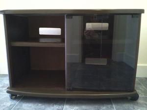Mesa para televisor con puertas de vidrio 2 divisiones