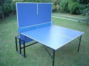 mesa de ping pong, plegable, con ruedas, estructura metalica