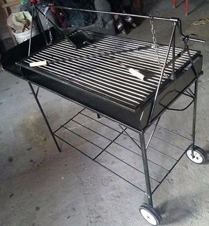 parrilla movil con rueda y acesorios