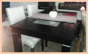 Mesa EXTENSIBLE y sillas ecocuero nueva