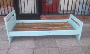 Cama Madera 1 plaza y Colchon Goma espuma Cannon $700